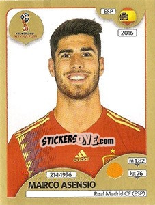 Sticker Marco Asensio - FIFA World Cup Russia 2018. Gold edition - Panini