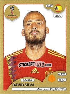 Figurina David Silva - FIFA World Cup Russia 2018. Gold edition - Panini