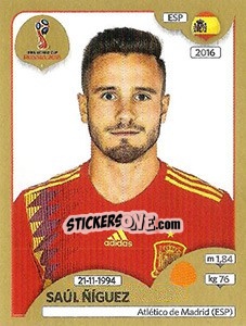 Figurina Saúl Ñíguez - FIFA World Cup Russia 2018. Gold edition - Panini