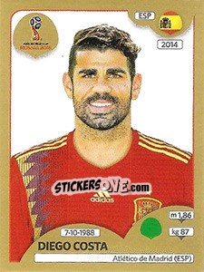 Sticker Diego Costa - FIFA World Cup Russia 2018. Gold edition - Panini