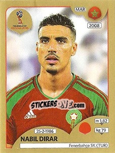 Figurina Nabil Dirar - FIFA World Cup Russia 2018. Gold edition - Panini