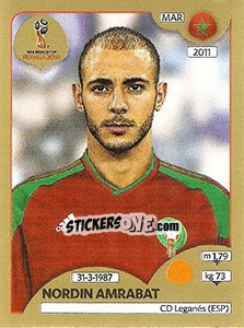 Cromo Nordin Amrabat - FIFA World Cup Russia 2018. Gold edition - Panini