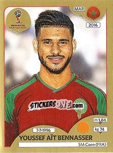 Sticker Youssef Aït Bennasser - FIFA World Cup Russia 2018. Gold edition - Panini