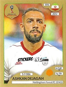 Sticker Ashkan Dejagah - FIFA World Cup Russia 2018. Gold edition n. 186 - Panini