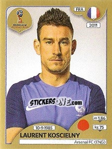 Figurina Laurent Koscielny - FIFA World Cup Russia 2018. Gold edition - Panini