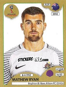 Sticker Mathew Ryan - FIFA World Cup Russia 2018. Gold edition - Panini