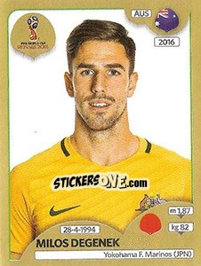 Cromo Milos Degenek - FIFA World Cup Russia 2018. Gold edition - Panini