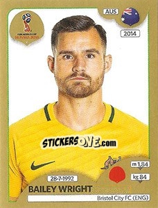 Sticker Bailey Wright - FIFA World Cup Russia 2018. Gold edition - Panini