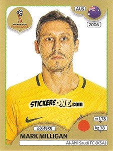 Cromo Mark Milligan - FIFA World Cup Russia 2018. Gold edition - Panini