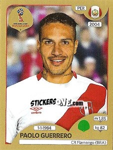 Figurina Paolo Guerrero - FIFA World Cup Russia 2018. Gold edition - Panini