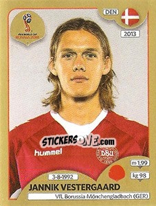 Figurina Jannik Vestergaard - FIFA World Cup Russia 2018. Gold edition - Panini