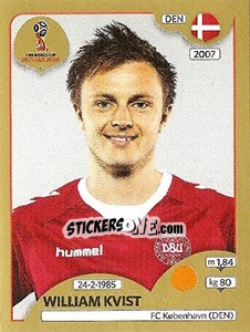 Sticker William Kvist - FIFA World Cup Russia 2018. Gold edition - Panini