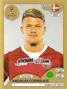 Cromo Andreas Cornelius - FIFA World Cup Russia 2018. Gold edition - Panini