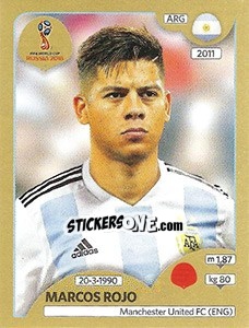 Cromo Marcos Rojo - FIFA World Cup Russia 2018. Gold edition - Panini