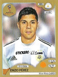 Sticker Enzo Pérez - FIFA World Cup Russia 2018. Gold edition - Panini