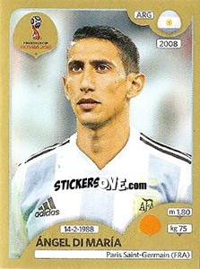 Figurina Ángel Di María - FIFA World Cup Russia 2018. Gold edition - Panini