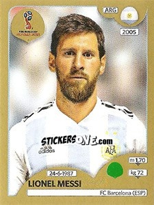 Sticker Lionel Messi - FIFA World Cup Russia 2018. Gold edition - Panini