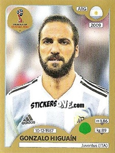 Sticker Gonzalo Higuaín - FIFA World Cup Russia 2018. Gold edition - Panini