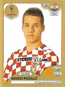 Cromo Mario Pašalic - FIFA World Cup Russia 2018. Gold edition - Panini