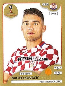 Sticker Mateo Kovacic - FIFA World Cup Russia 2018. Gold edition - Panini