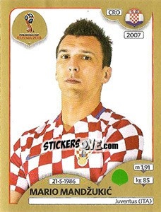 Sticker Mario Mandžukic - FIFA World Cup Russia 2018. Gold edition - Panini