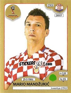 Figurina Mario Mandžukic - FIFA World Cup Russia 2018. Gold edition - Panini