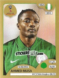 Sticker Ahmed Musa - FIFA World Cup Russia 2018. Gold edition - Panini