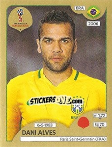 Figurina Dani Alves - FIFA World Cup Russia 2018. Gold edition - Panini