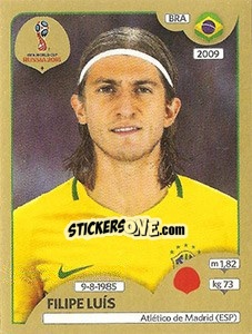 Cromo Filipe Luís - FIFA World Cup Russia 2018. Gold edition - Panini