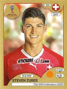 Sticker Steven Zuber - FIFA World Cup Russia 2018. Gold edition - Panini