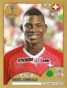 Sticker Breel Embolo - FIFA World Cup Russia 2018. Gold edition n. 388 - Panini
