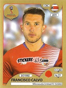 Sticker Francisco Calvo - FIFA World Cup Russia 2018. Gold edition - Panini