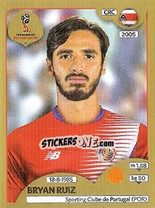 Figurina Bryan Ruiz - FIFA World Cup Russia 2018. Gold edition - Panini