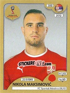 Sticker Nikola Maksimovic - FIFA World Cup Russia 2018. Gold edition n. 420 - Panini