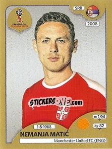 Figurina Nemanja Matic - FIFA World Cup Russia 2018. Gold edition - Panini