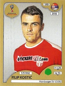 Sticker Filip Kostic - FIFA World Cup Russia 2018. Gold edition n. 429 - Panini