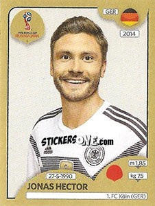 Sticker Jonas Hector - FIFA World Cup Russia 2018. Gold edition - Panini