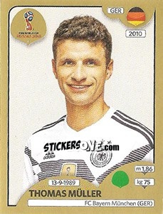 Cromo Thomas Müller - FIFA World Cup Russia 2018. Gold edition - Panini