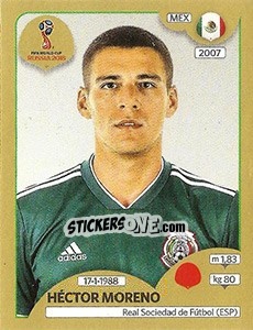 Sticker Héctor Moreno - FIFA World Cup Russia 2018. Gold edition - Panini