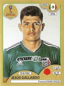 Sticker Jesús Gallardo - FIFA World Cup Russia 2018. Gold edition - Panini