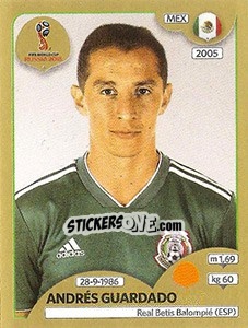 Sticker Andrés Guardado - FIFA World Cup Russia 2018. Gold edition n. 463 - Panini
