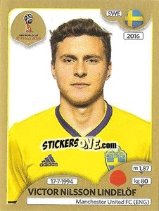 Sticker Victor Nilsson Lindelöf - FIFA World Cup Russia 2018. Gold edition - Panini