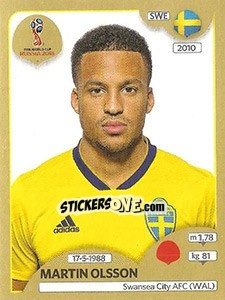 Figurina Martin Olsson - FIFA World Cup Russia 2018. Gold edition - Panini