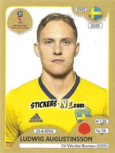 Figurina Ludwig Augustinsson - FIFA World Cup Russia 2018. Gold edition - Panini