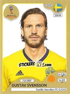 Sticker Gustav Svensson - FIFA World Cup Russia 2018. Gold edition - Panini