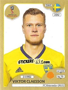 Sticker Viktor Claesson - FIFA World Cup Russia 2018. Gold edition - Panini