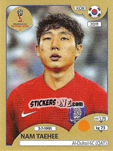 Cromo Nam Taehee - FIFA World Cup Russia 2018. Gold edition - Panini