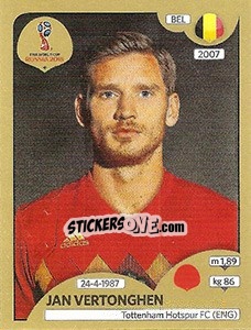 Sticker Jan Vertonghen - FIFA World Cup Russia 2018. Gold edition - Panini