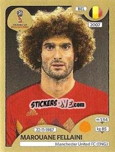 Sticker Marouane Fellaini - FIFA World Cup Russia 2018. Gold edition - Panini