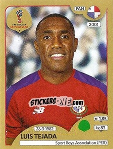 Sticker Luis Tejada - FIFA World Cup Russia 2018. Gold edition n. 550 - Panini